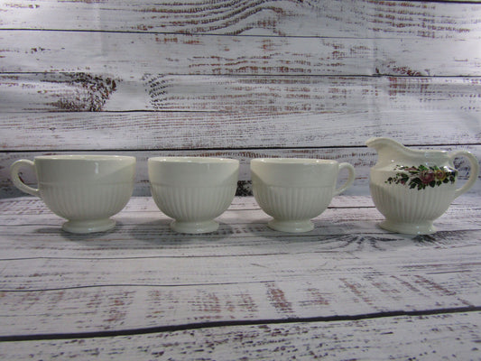Wedgwood Conway 3 Teacups & 1 Creamer Made in England
