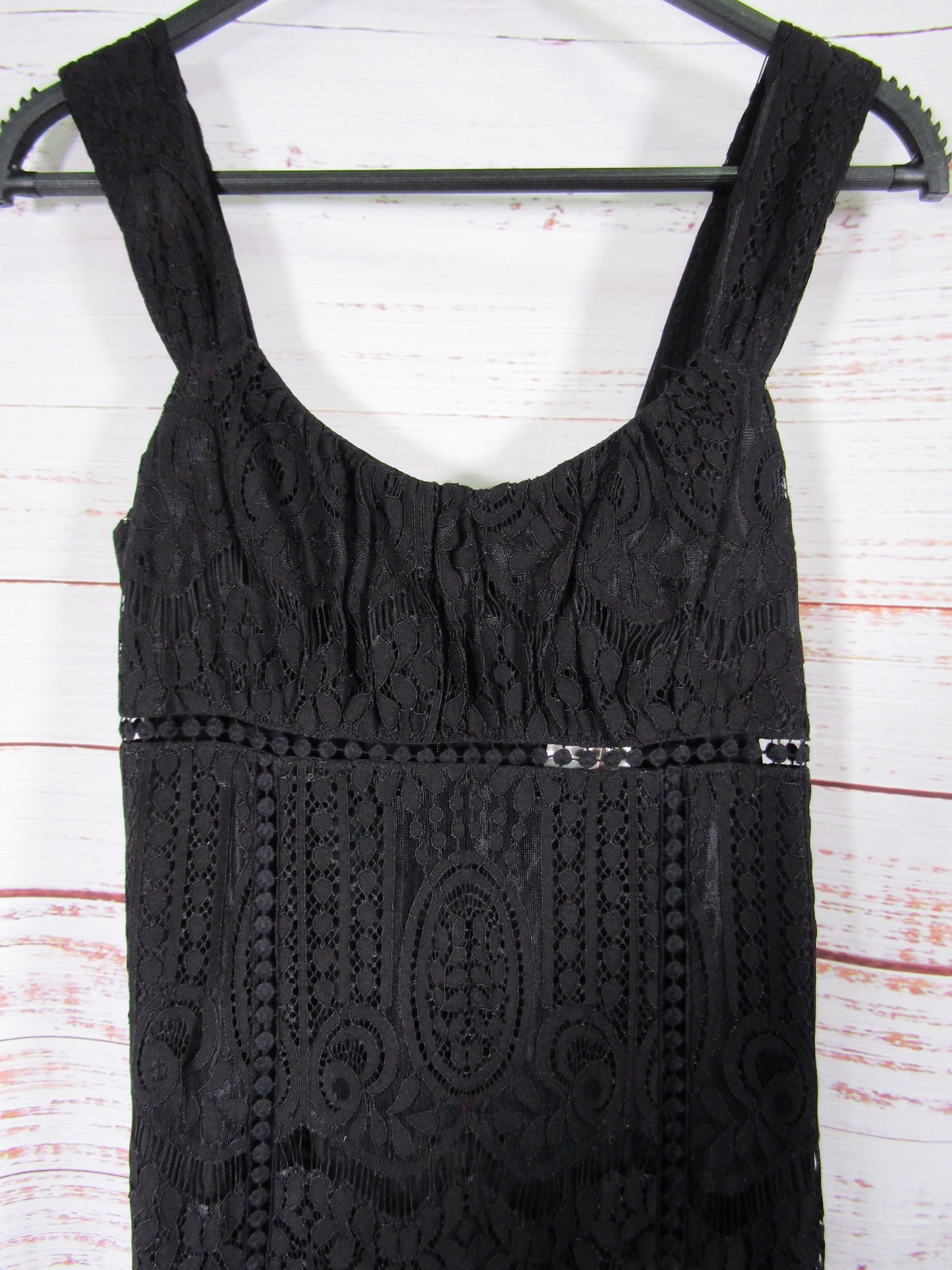 Aqua Women's Black Floral Lace Sleeveless Dress Size XS