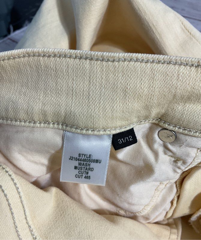 Veronica Beard Maera High-Rise Skinny Jeans Mustard Yellow Size 31