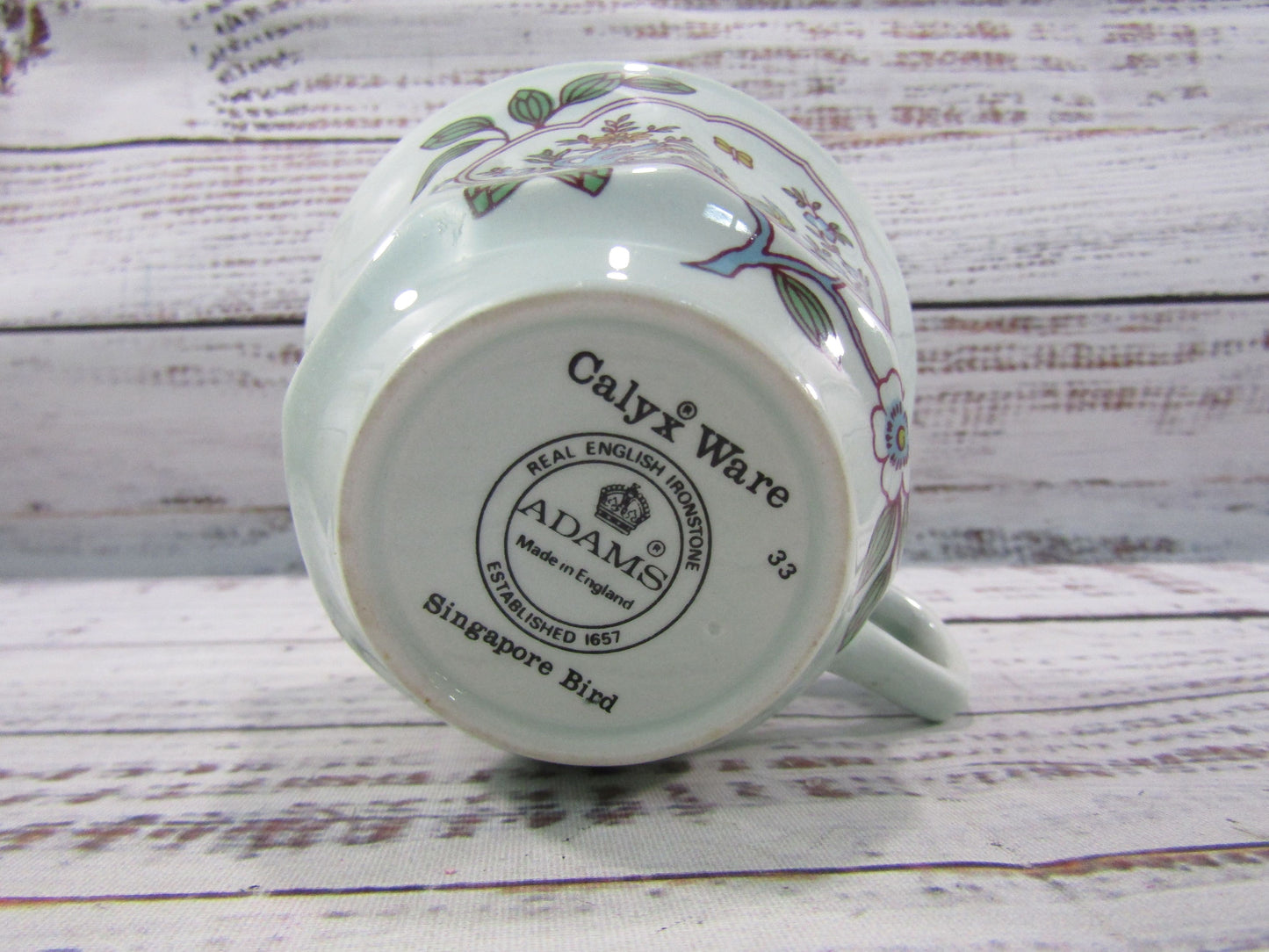 Adams Singapore Bird Floral Bird Ironstone 5 Teacups & 1 Saucer Made in England