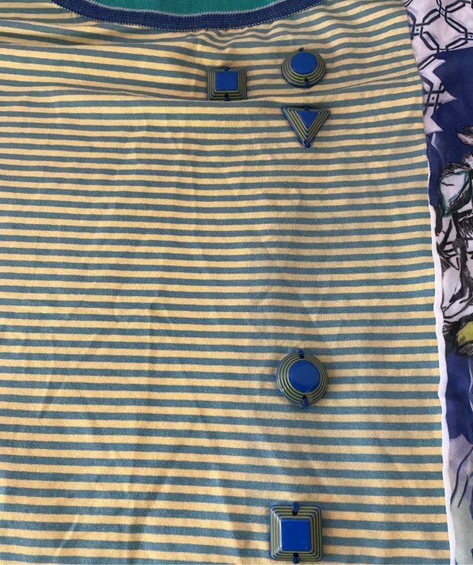 Women's Save the Queen Green Print Top with embellishments Size M