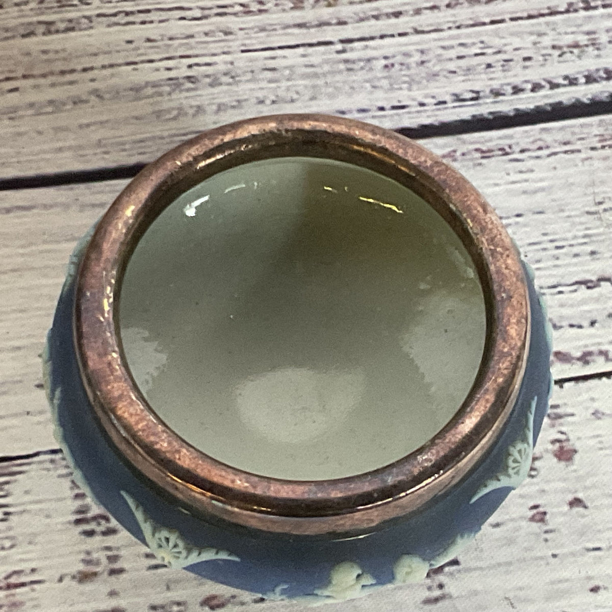 VTG./ANTIQUE WEDGEWOOD England Jasper & Silver Plated Decorative Small Bowl-2.5"