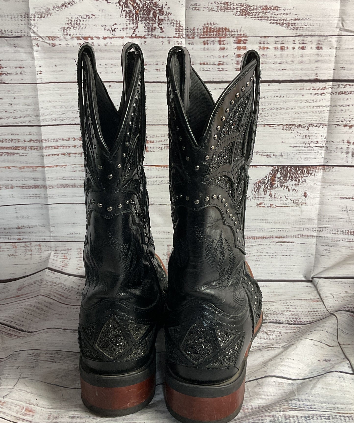 Laredo Eternity Women's Leather Cowboy Boots Black 7.5