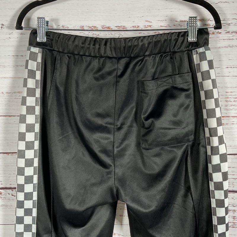 Pleasures X Wiz Khalifa Black Checkered Side Stripe 666 Track Pants - Size Small