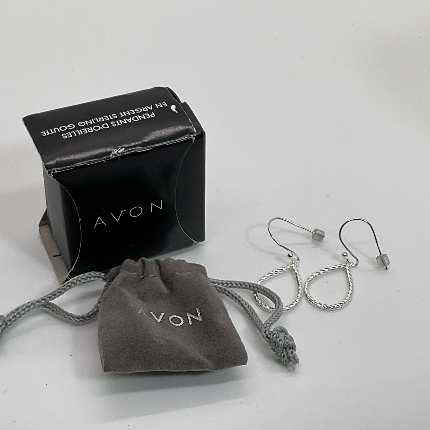 AVON Sterling Silver Twisted Hoop 1.25" Earrings- 2.11g