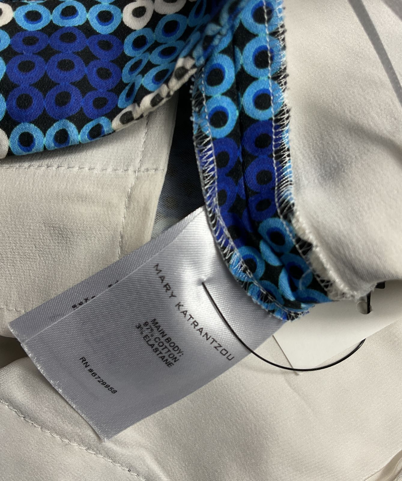 Mary Katrantzou Circle Print Cotton Blend Pants Blue 6