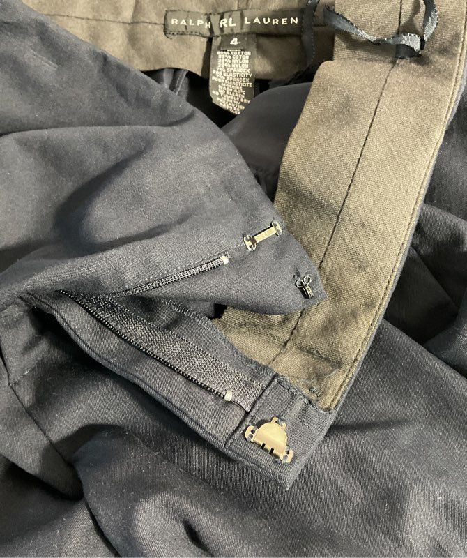 Ralph Lauren RL Women's Navy Blue Pants Size 4 Cotton Blend Black Label