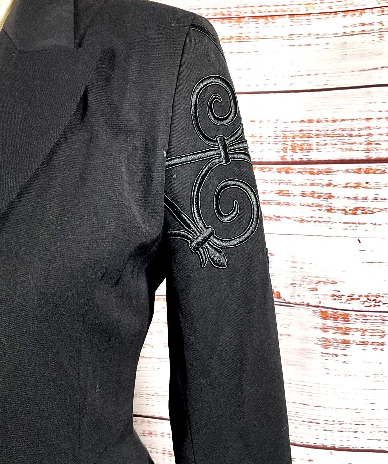 Escada Margaretha Ley Vintage Wool Blazer Black 36