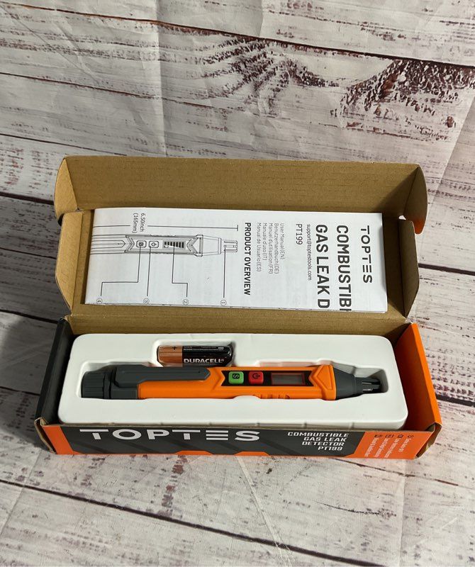 TopTes PT199 Gas Leak Detector Natural Gas Detector Audible Gas Sniffer