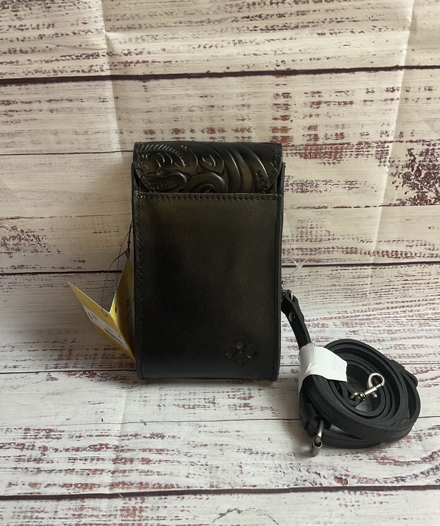 Patricia Nash Black Leather Crossbody Pouch NWT