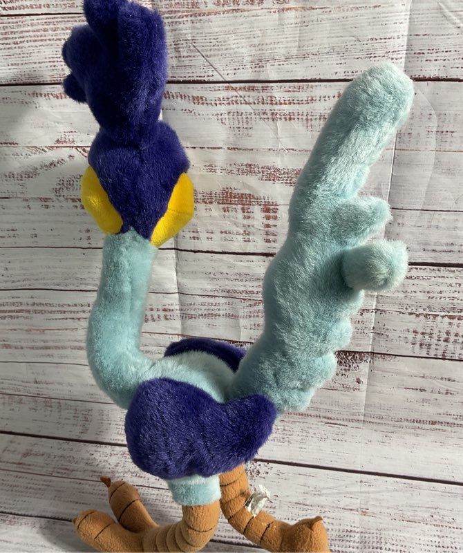 Warner Brothers Looney Tunes Roadrunner Wired Posable Plush Toy Vintage 1990's
