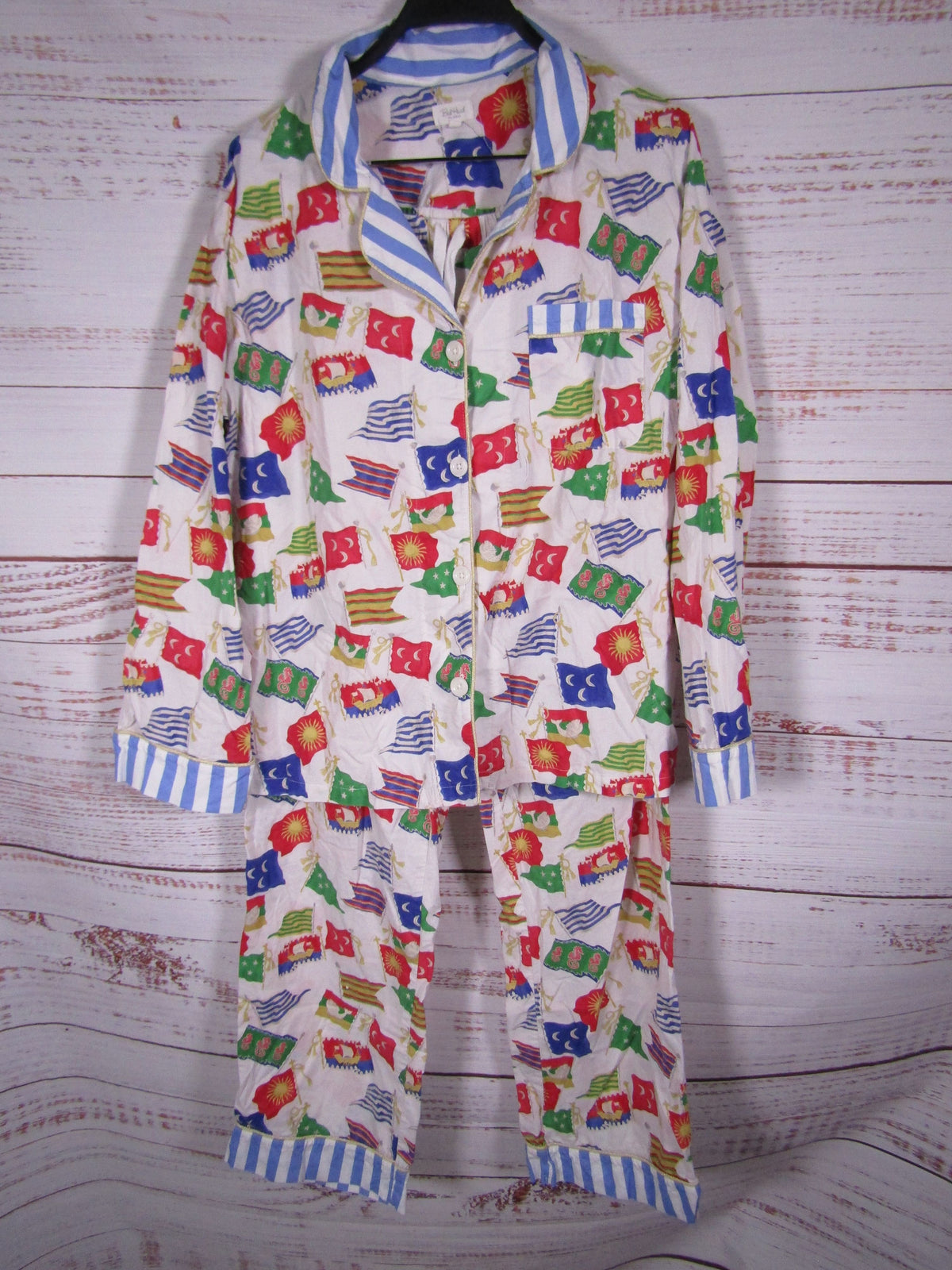 Bed Head Pajamas Women's International Nautical Flag Print Pajama Set Size L
