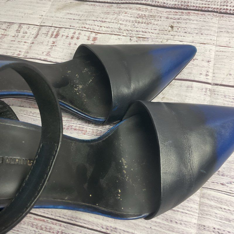 Alexander Wang Lovisa Black & Blue Leather Pointed Toe Pump Heel Women's 8.5 US