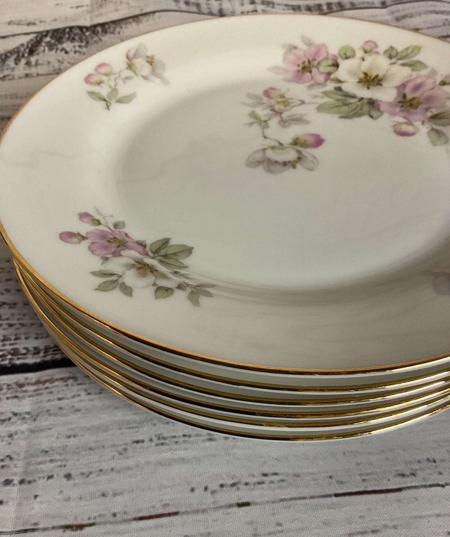 Tirschenreuth Bavaria Germany White Porcelain 6 Salad Plates 7.5"