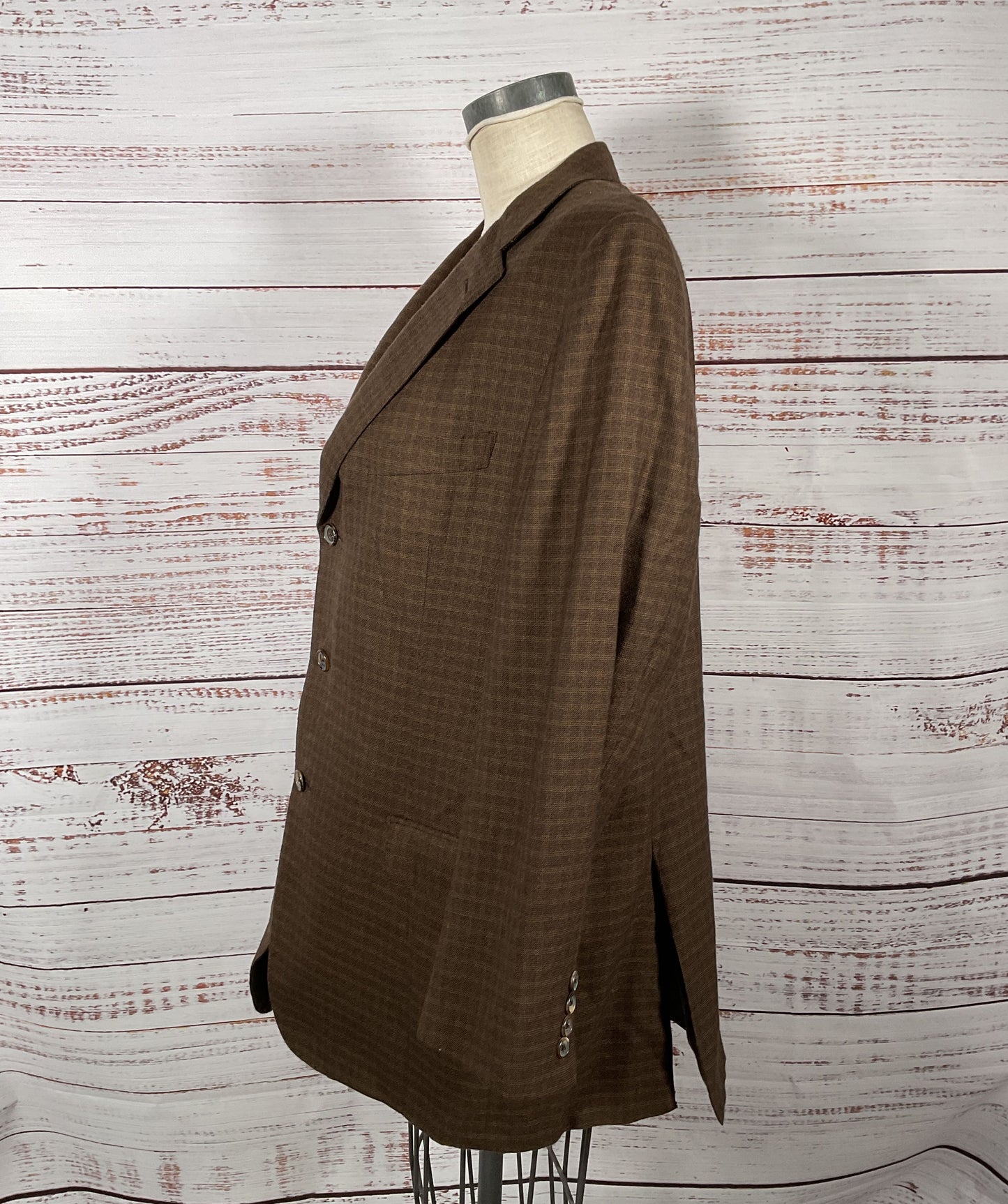Ermenegildo Zegna Brown Cashmere 3 Button Blazer Padded Shoulder Men's - Size 52