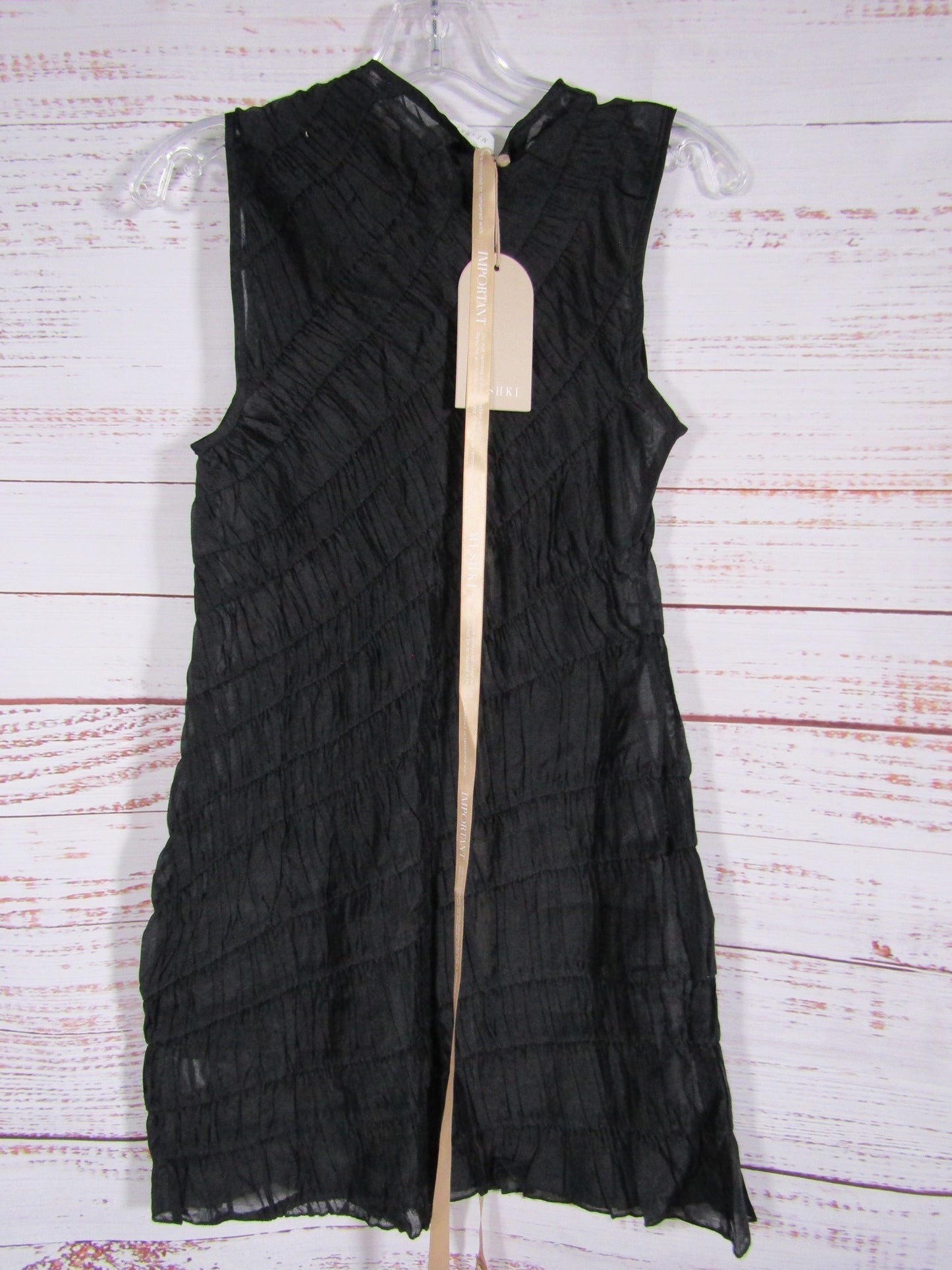 Meshki Adella Women's Black Sleeveless Chiffon Gathered Mini Dress Size XXS