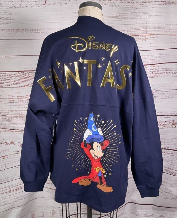 Disney Fantasia Sorcerer Mickey Mouse Spirit Jersey Navy Blue L
