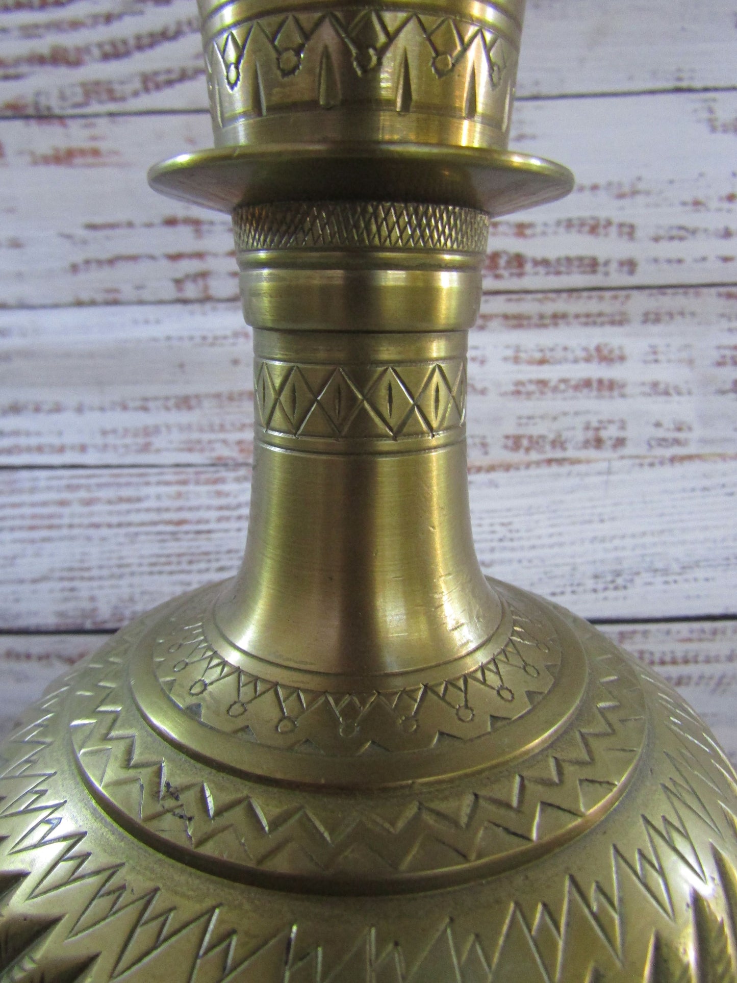 Vintage Handcrafted Ornate Brass Vase Made in India