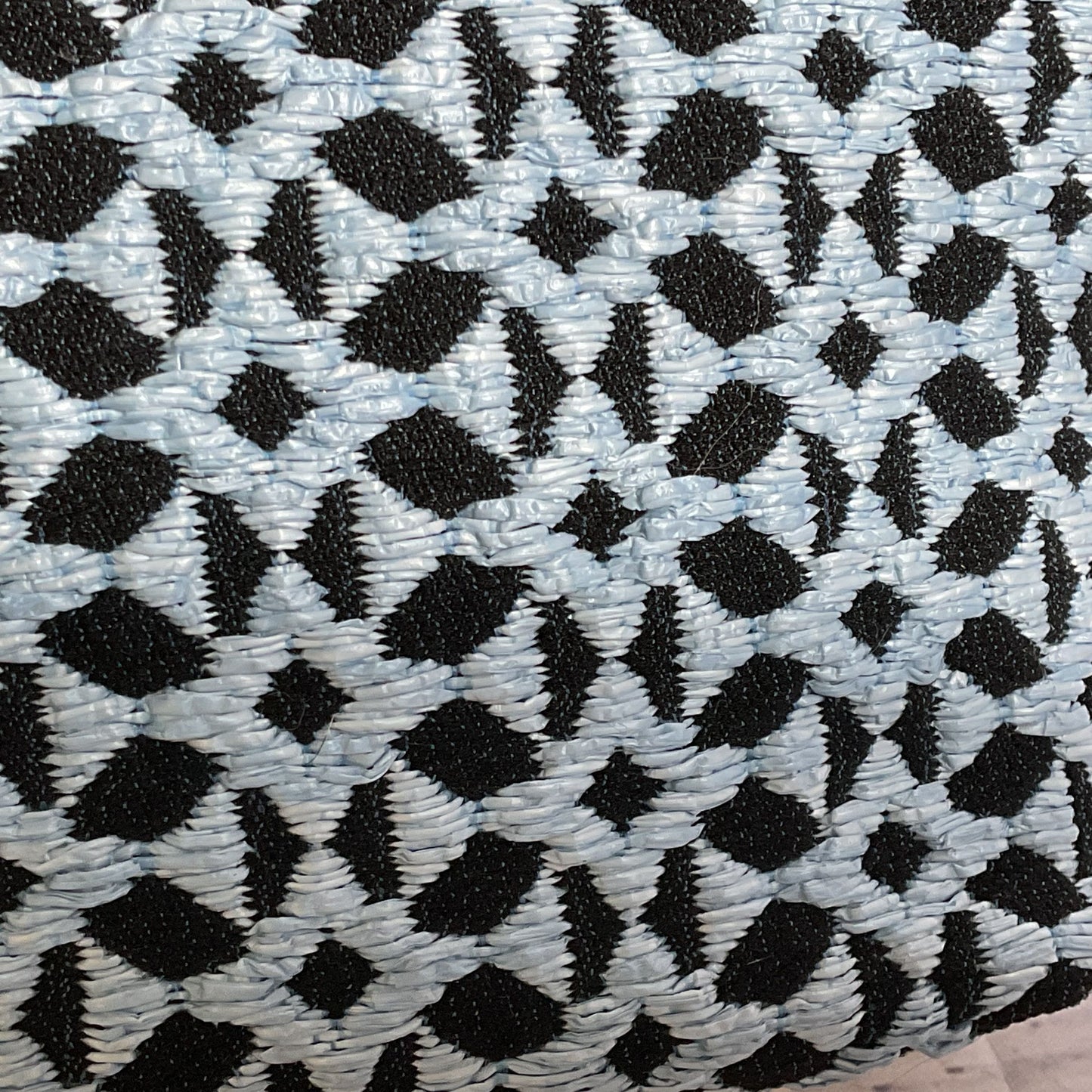 PERSAMAN New York Blue & White Emberoidered Shoulder Bag