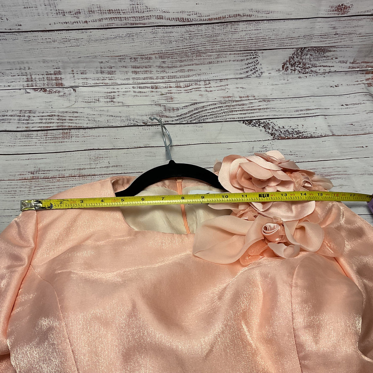 Andreas Fashion Light Peach Floral Ball Gown Long Formal Dress - Size See Photos