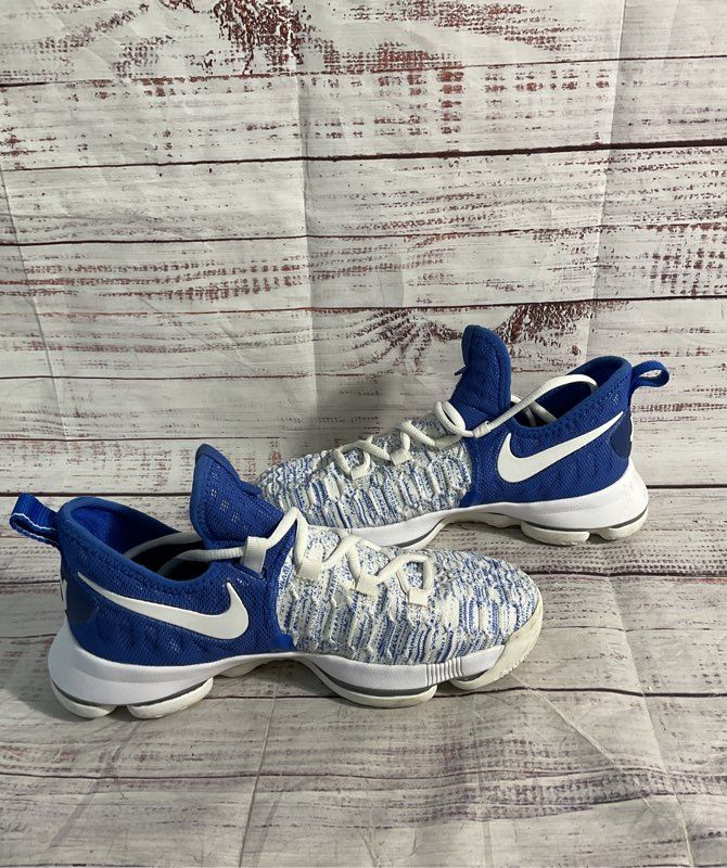 Size 5.5Y Nike KD 9 GS Game Royal White Youth Basketball Sneakers 855908-411