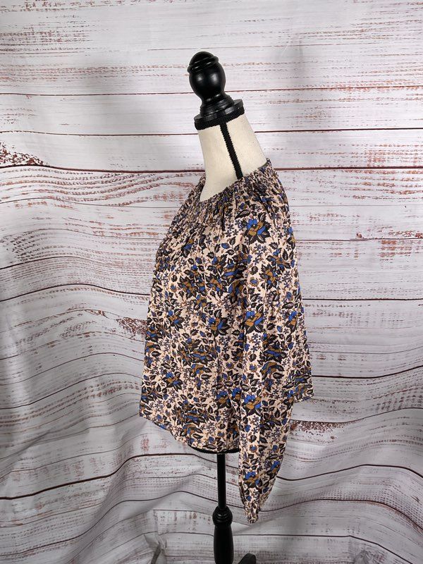 APIECE APART Esparta Organic Cotton Floral Pattern Peasant Top Size S