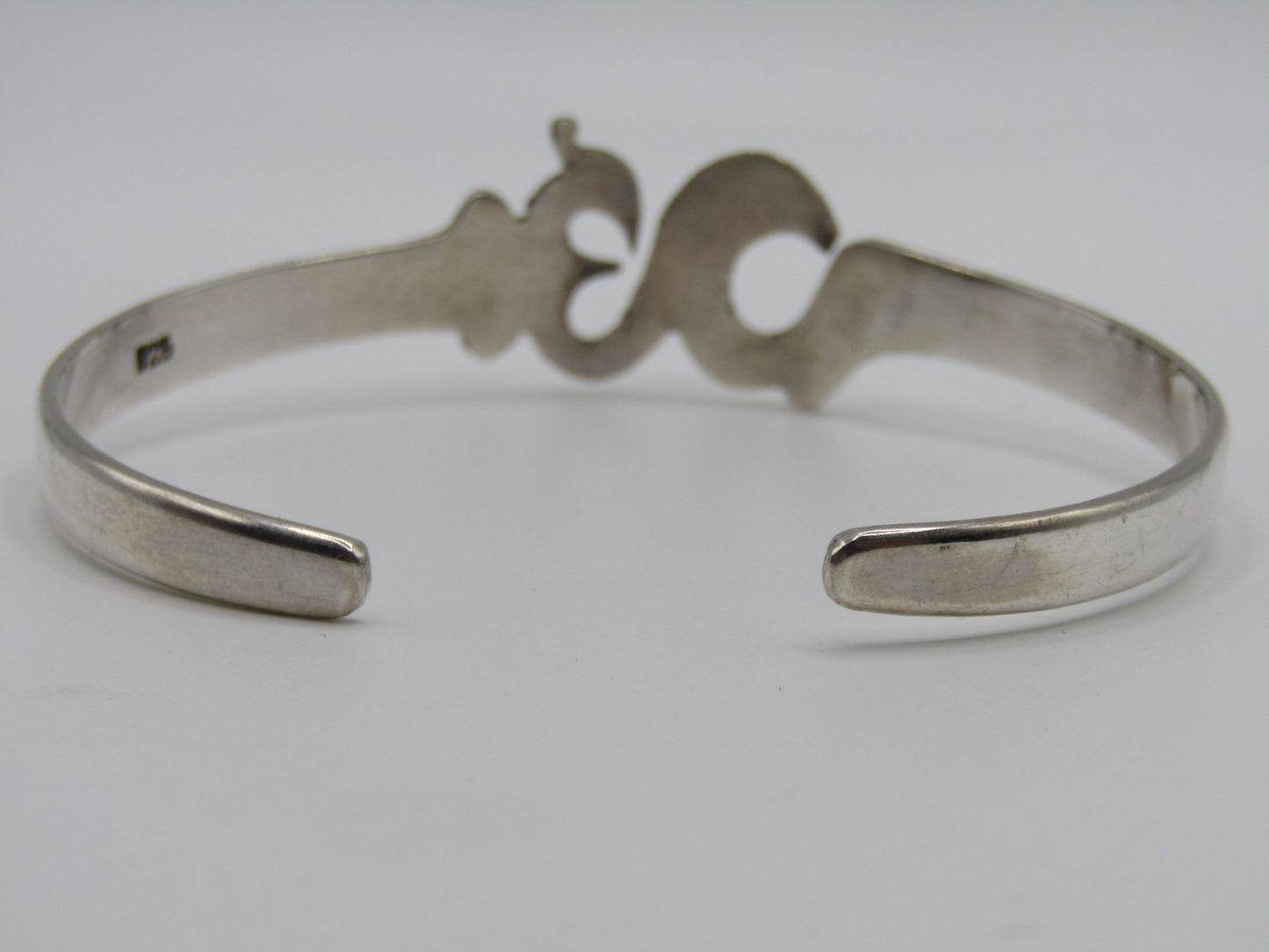 Sterling Silver Aum Om Cuff Bracelet