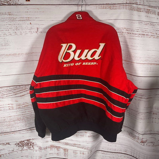 Chase Authentics Dale Earnhardt Jr. Budweiser Beer Red & Black Jacket - Size XXL