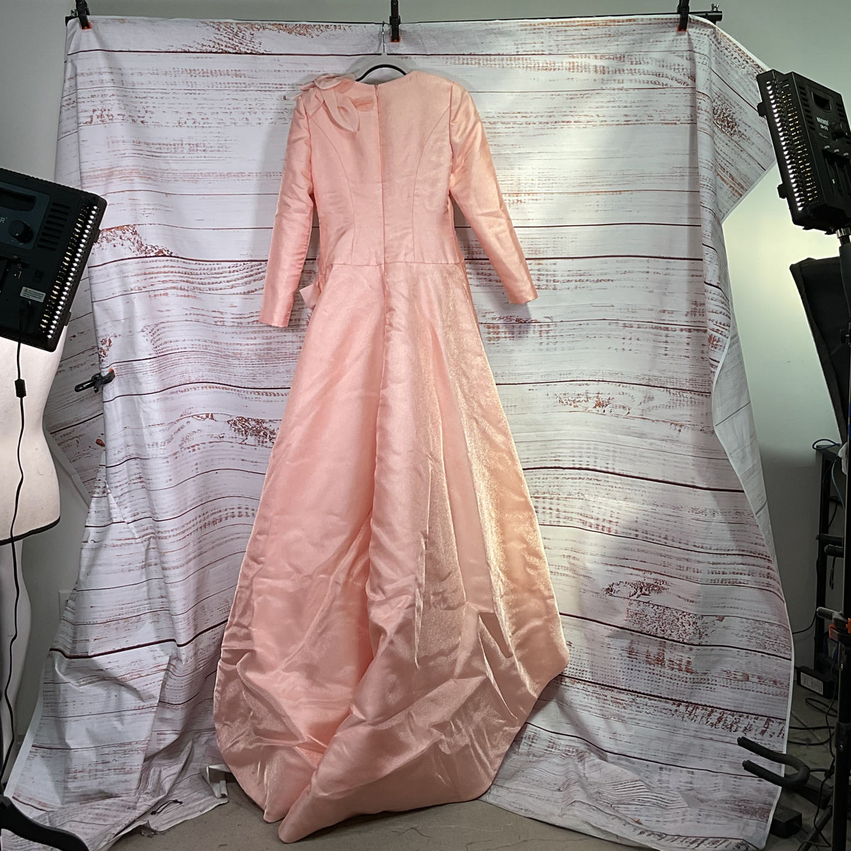 Andreas Fashion Light Peach Floral Ball Gown Long Formal Dress - Size See Photos