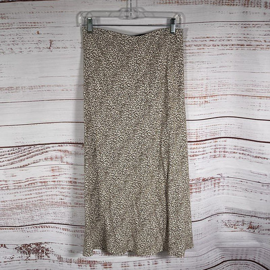 Jenni Kayne Leopard Animal Print Slip Pencil Midi Skirt - Size Medium