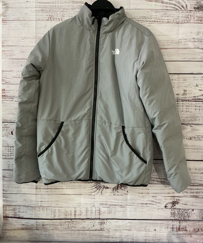 Women's The North Face Gray/Black Reversible Puffer Coat Size M