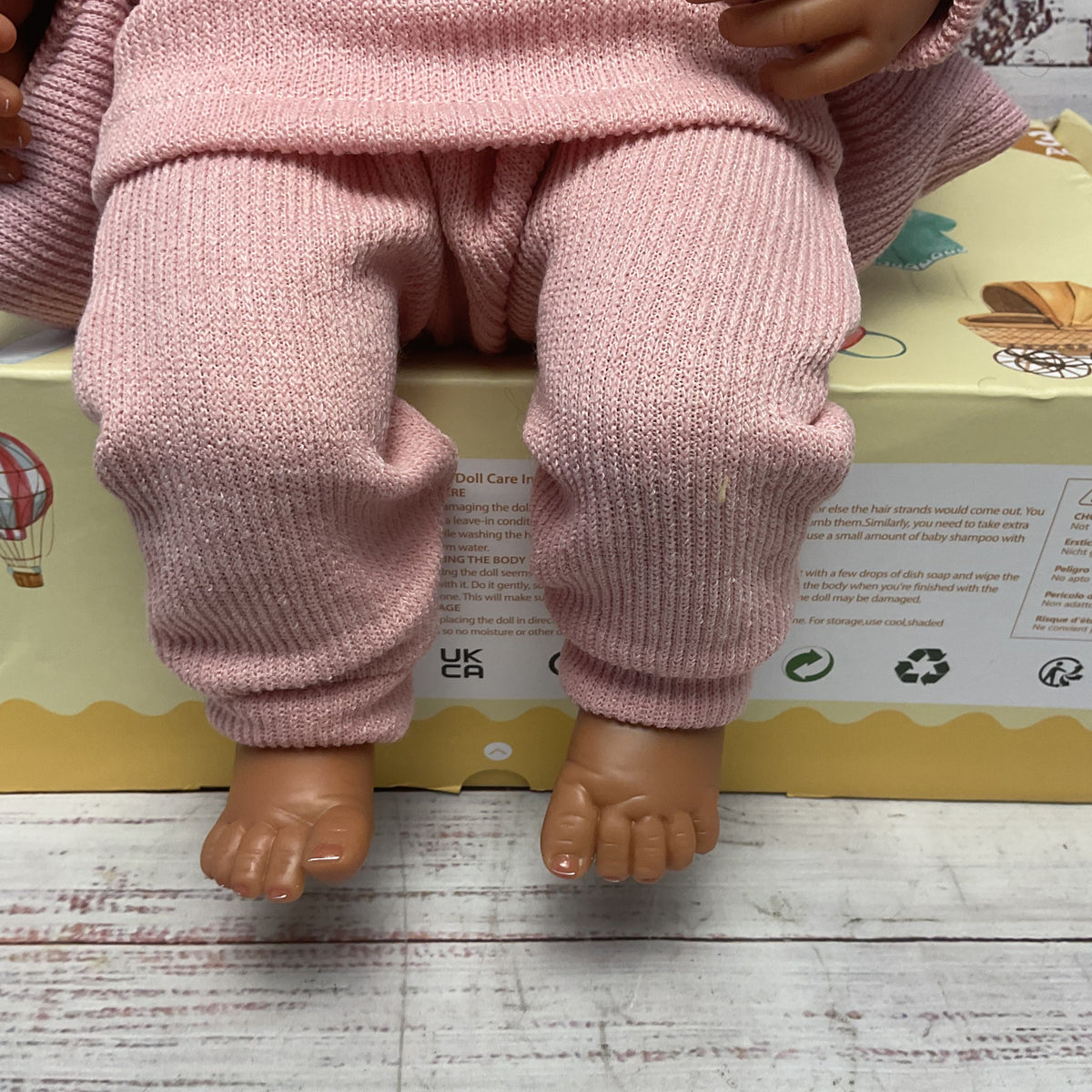 Babeside Reborn Baby Dolls Pink Knit Bear Outfit 16" Vinyl Baby Doll
