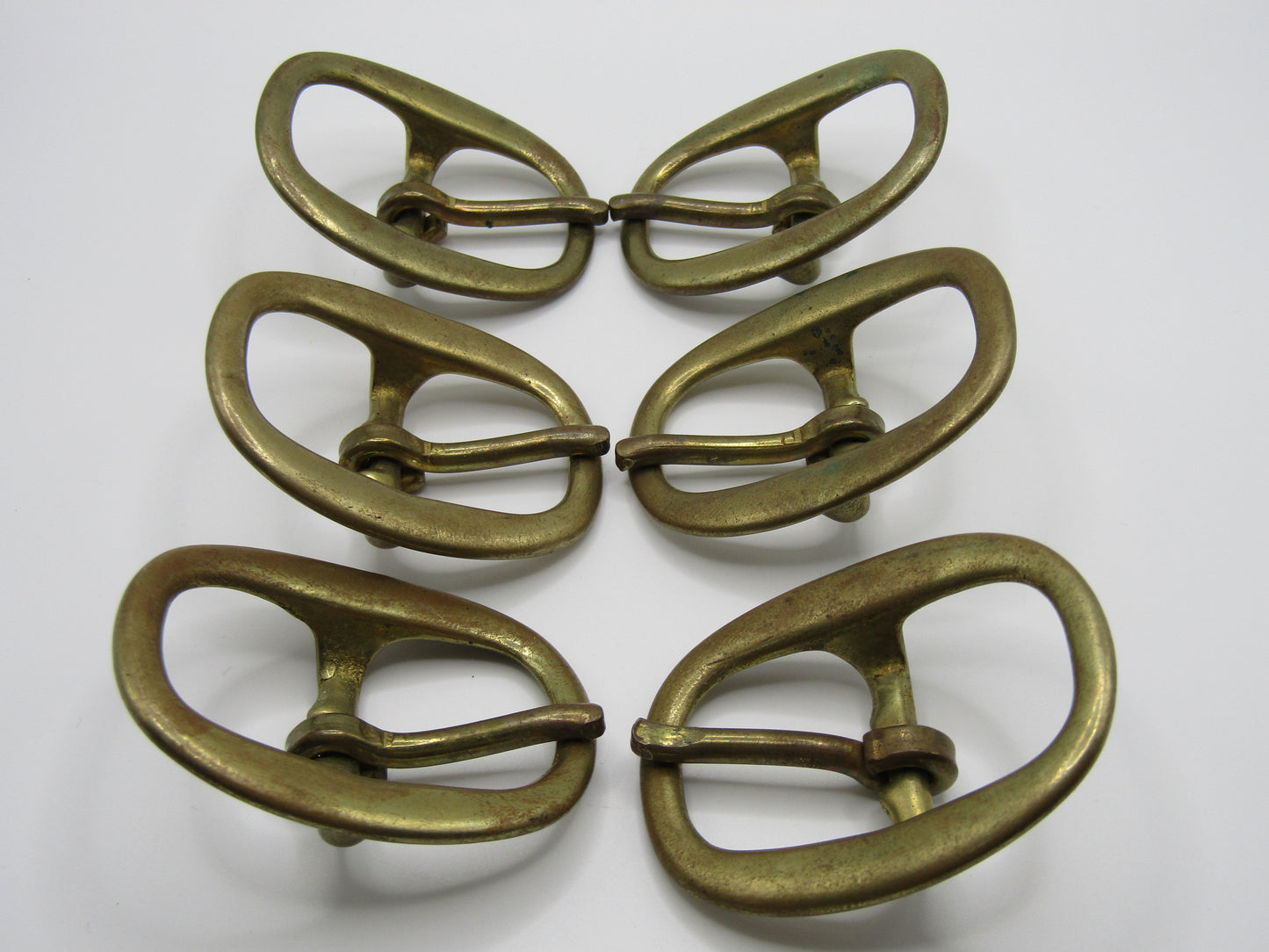 Lot of 6 Vintage Brass Belt Buckles Made in Costa Rica