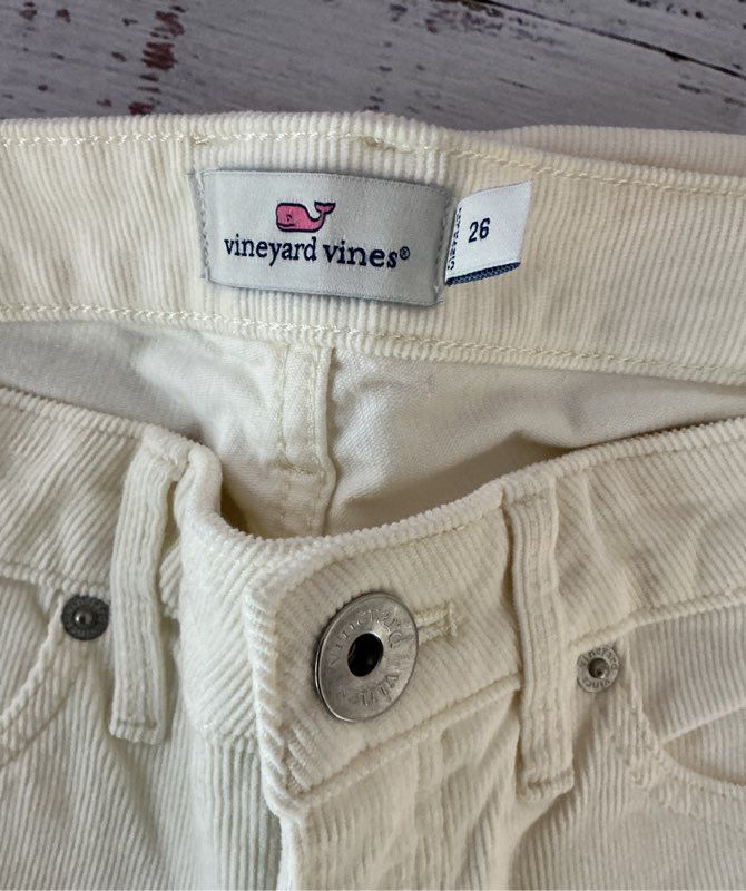 NWT Women's Vineyard Vines Off White Corduroy Skinny Jeans Size 26