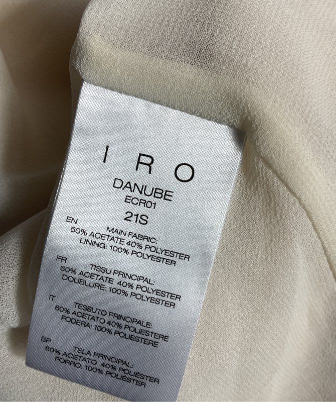 IRO Crepe Danube Belted Pleated Mini Dress Cream 8