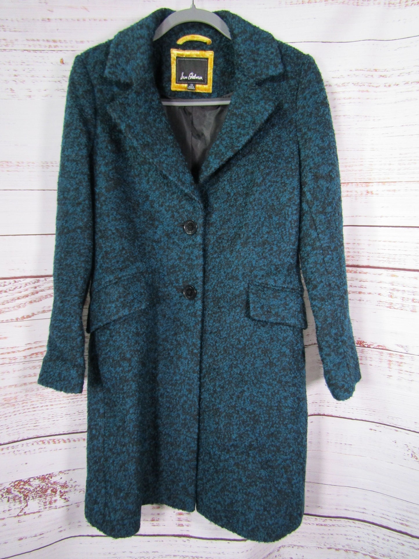 Sam Edelman Women's Teal Blue Wool Blend Coat Size XS