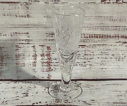 Vintage Cut Crystal 3.5" Set of 4 Sherry Port Shot Glasses Clear