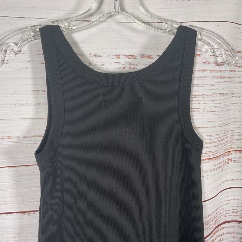 NWT Outerknown Black Ribbed Knit Tank Midi Dress - Size XS