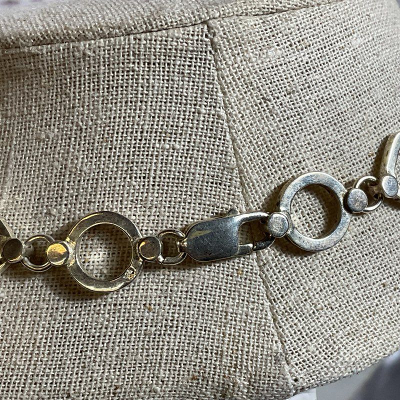 Sterling Silver Square/Round Link 16" Necklace- 35.37g