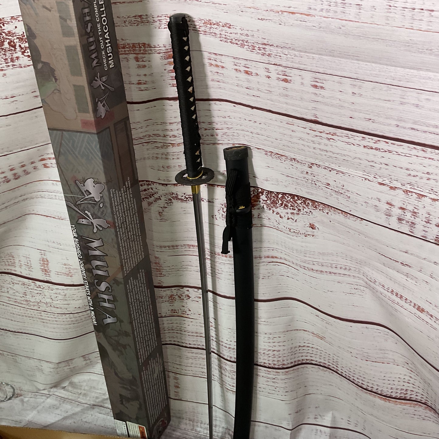 NEW MUSHA SS006BK-1 39" Samurai Sword Carbon Steel Katana 28" Blade