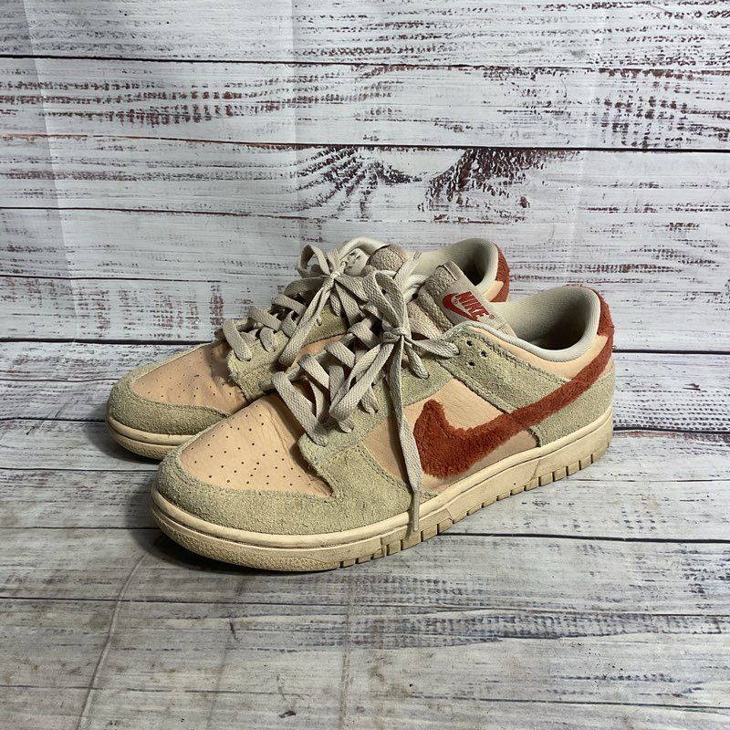 Nike Dunk Low Terry Swoosh Beige Suede Women's Size 10 US