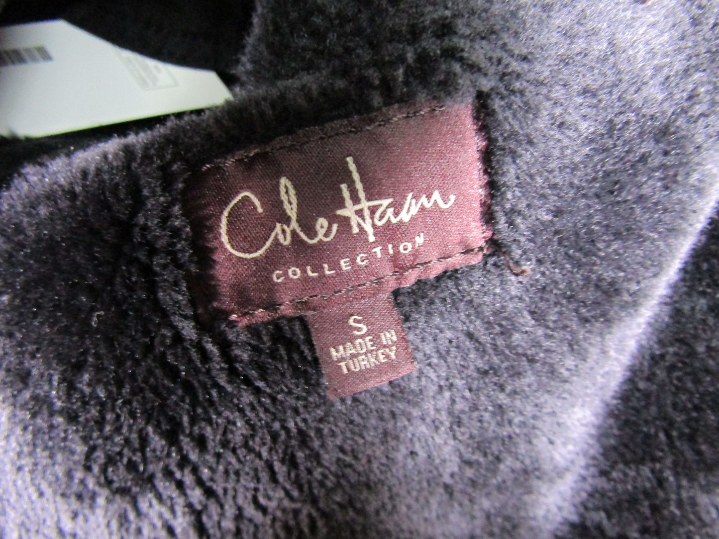 Cole Haan Men's Distressed Black Suede Faux Shearling Jacket Size S