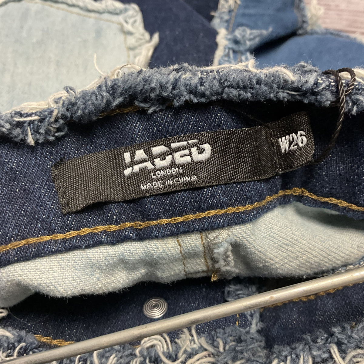 Jaded London Patchwork Raw Edge Boyfriend Fit Denim Jeans Pants - Size W26 New