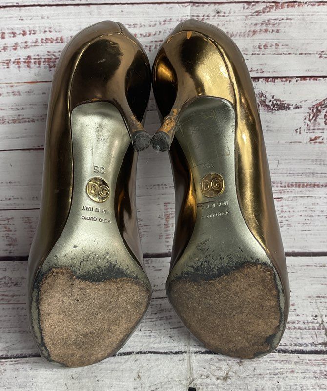 Dolce & Gabbana Patent Leather Pump Heels Bronze 36
