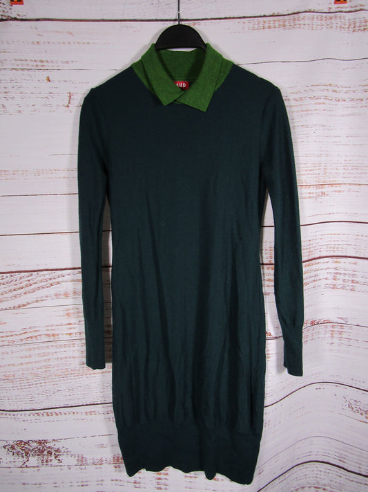 Staud Women's Green Knit Long Sleeve Polo Dress Size XS