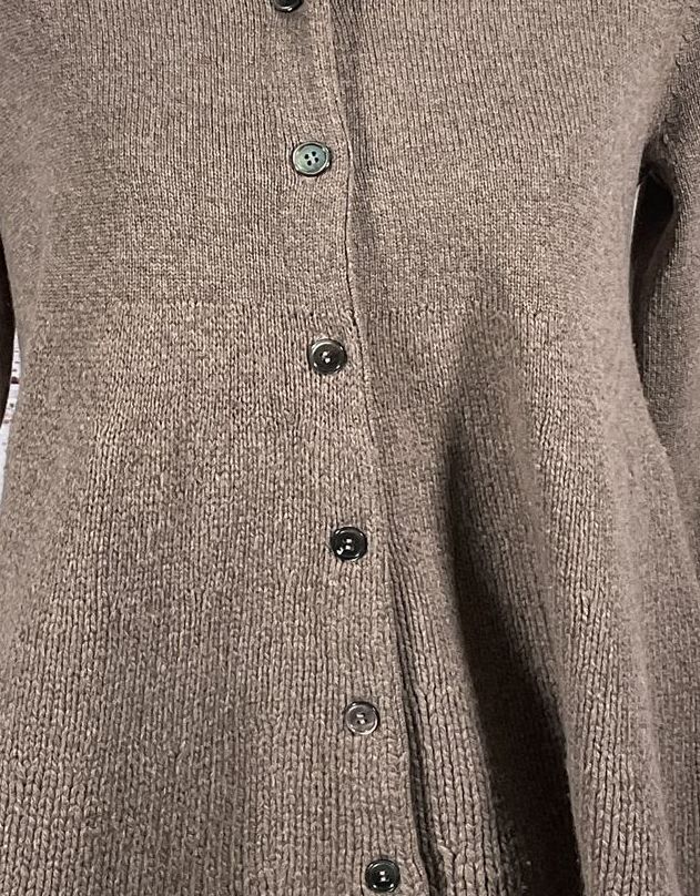 CO Collections Wool Cashmere Blend Cardigan Taupe S