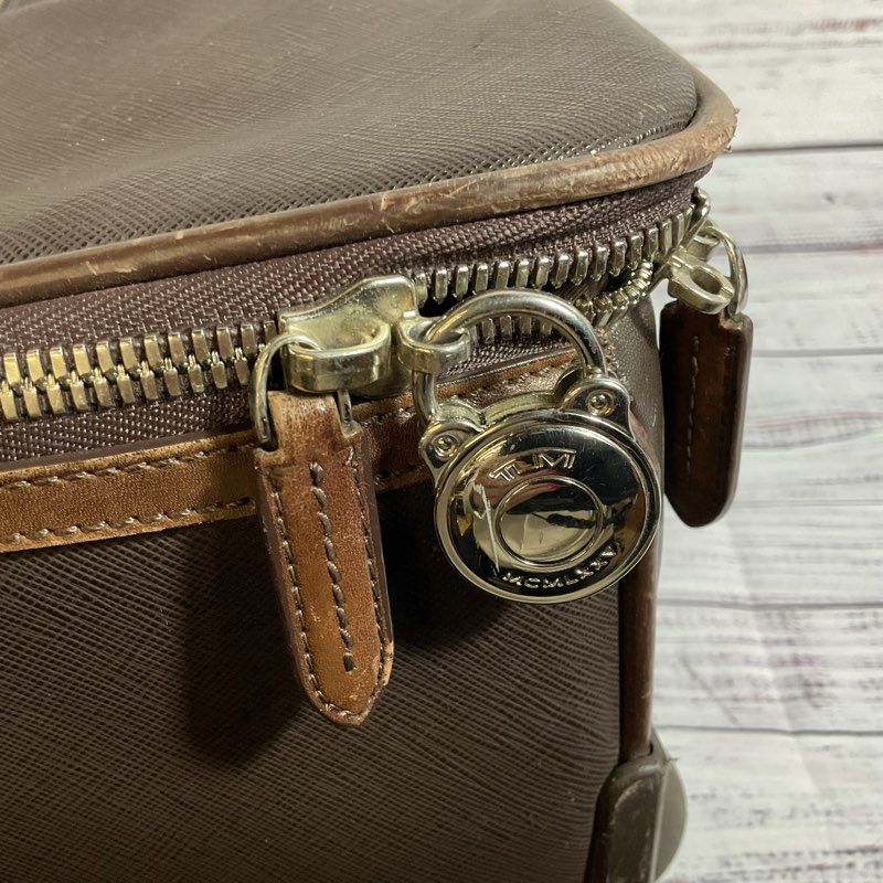 TUMI #73003B Brown Leather Carry-On Suitcase