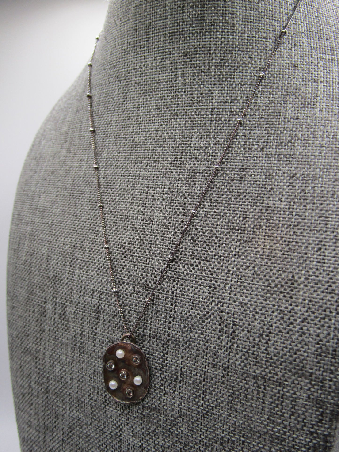 Chapin & Hollister Sterling Silver Freshwater Pearl Cubic Zirconia Necklace