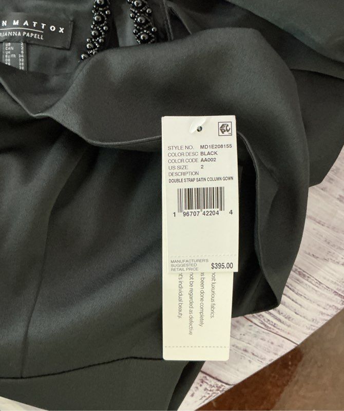 NWT Aidan Mattox Double Strap Satin Column Gown Size 2 Retail $395 GORGEOUS!!