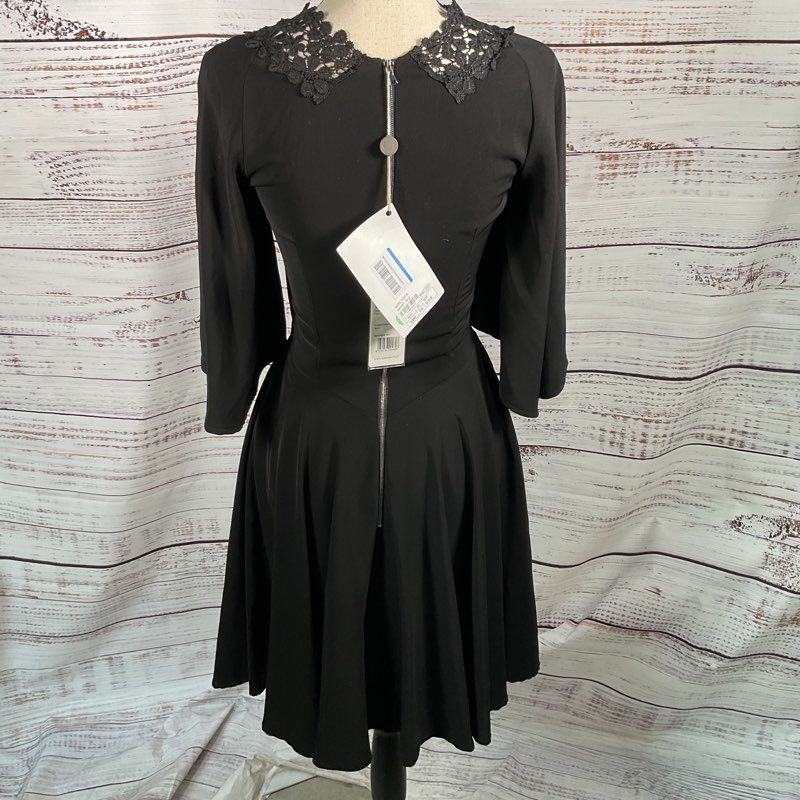 NWT ISABEL GARCIA Women's Black Flowy Sleeves Dress- SZ 0